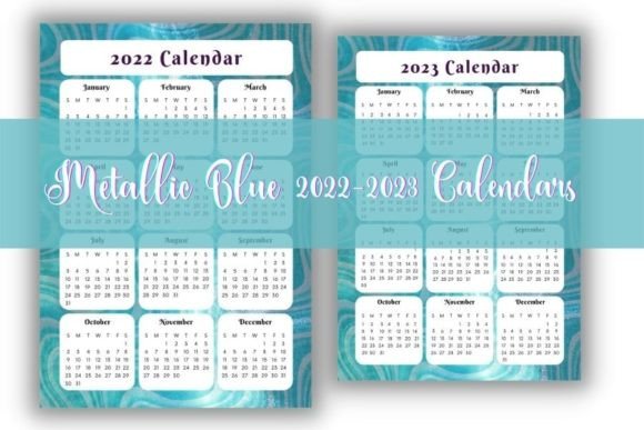 2022-2023 Calendar Pages Metallic Blue: A Designer’s Digital Toolkit