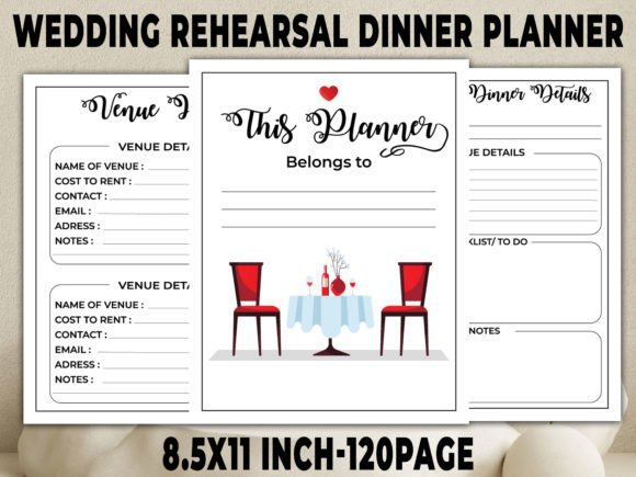 Essential Wedding Rehearsal Dinner Planner for KDP Publishing
